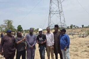 Panne d’interconnexion NIGELEC : techniciens devant des pylônes endommagés à Birnin Kebbi