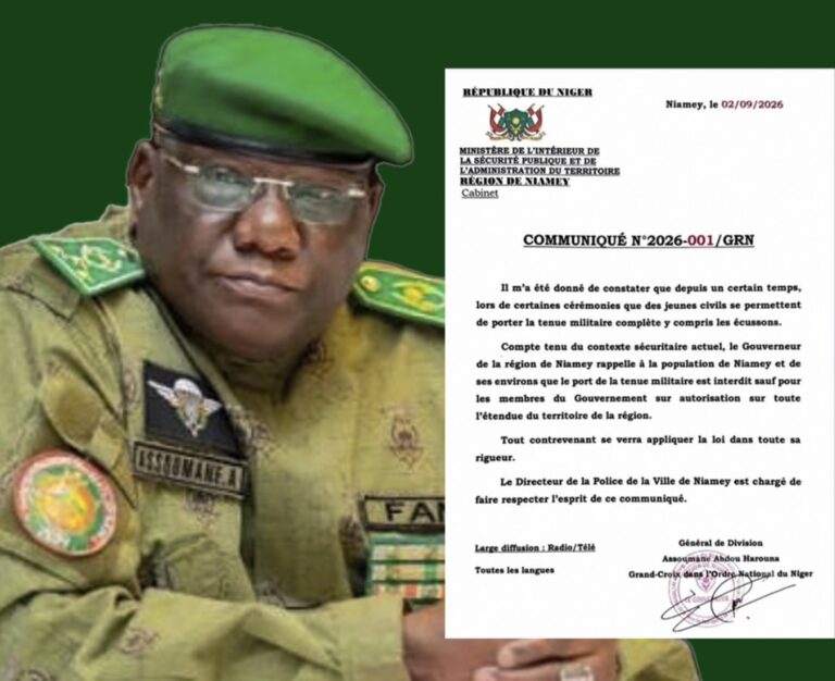 Niamey interdit aux civils le port de la tenue militaire : une mesure dans un contexte sécuritaire sous tension