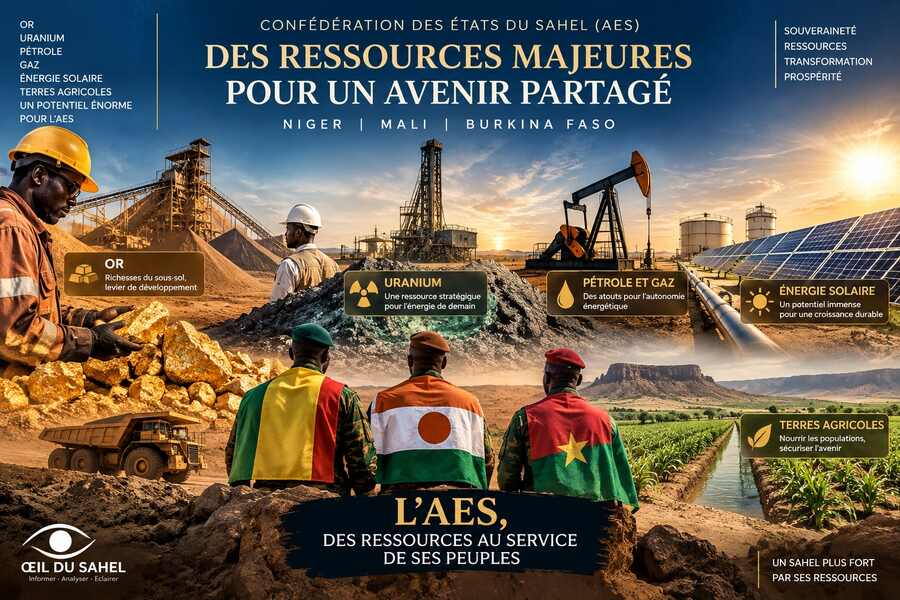 Souveraineté économique AES : or, uranium, pétrole, gaz, énergie solaire et terres agricoles