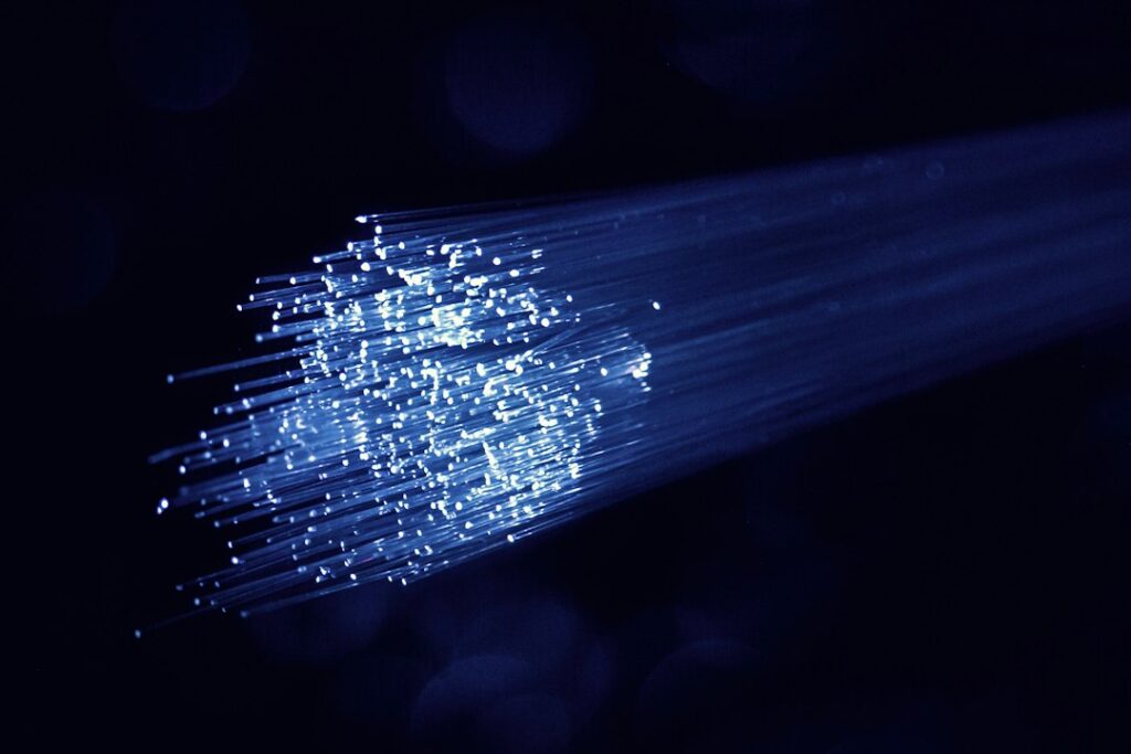 Illustration d’un faisceau de fibres optiques